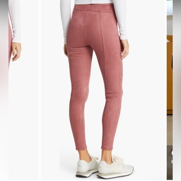 NWT Spanx High Waist Faux Suede Leggings Rich Rose - Picture 2 of 7